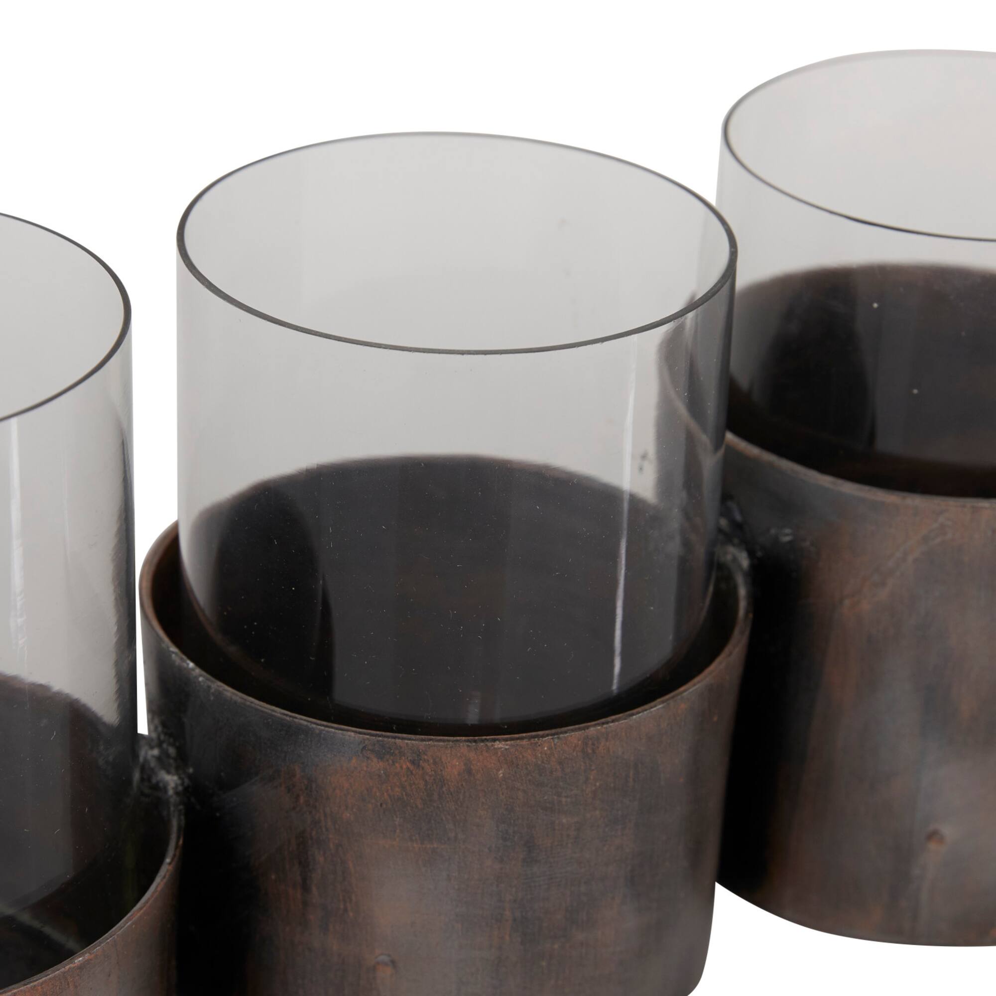 23" Black Iron Modern Candlestick Holder